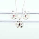 Bestseller 925er Reines Silber AAA-Qualität RUBIN Schmuck-Set | Hochwertige Verarbeitung